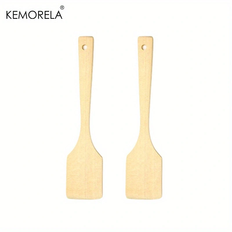 

Набор Из 2 Натуральных Деревянных Лопаток С Антипригарным Покрытием. Экологически Чистые Кухонные Гаджеты Для Приготовления Пищи