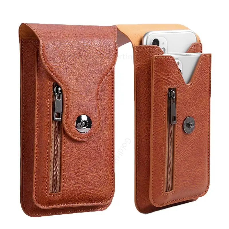 Phone Pouch Waist Bag For Google Pixel 8 Pro Magnetic Flip Belt Clip Leather Case For Pixel 7A 7 Pro 6A 5 3 4a XL Wallet Case