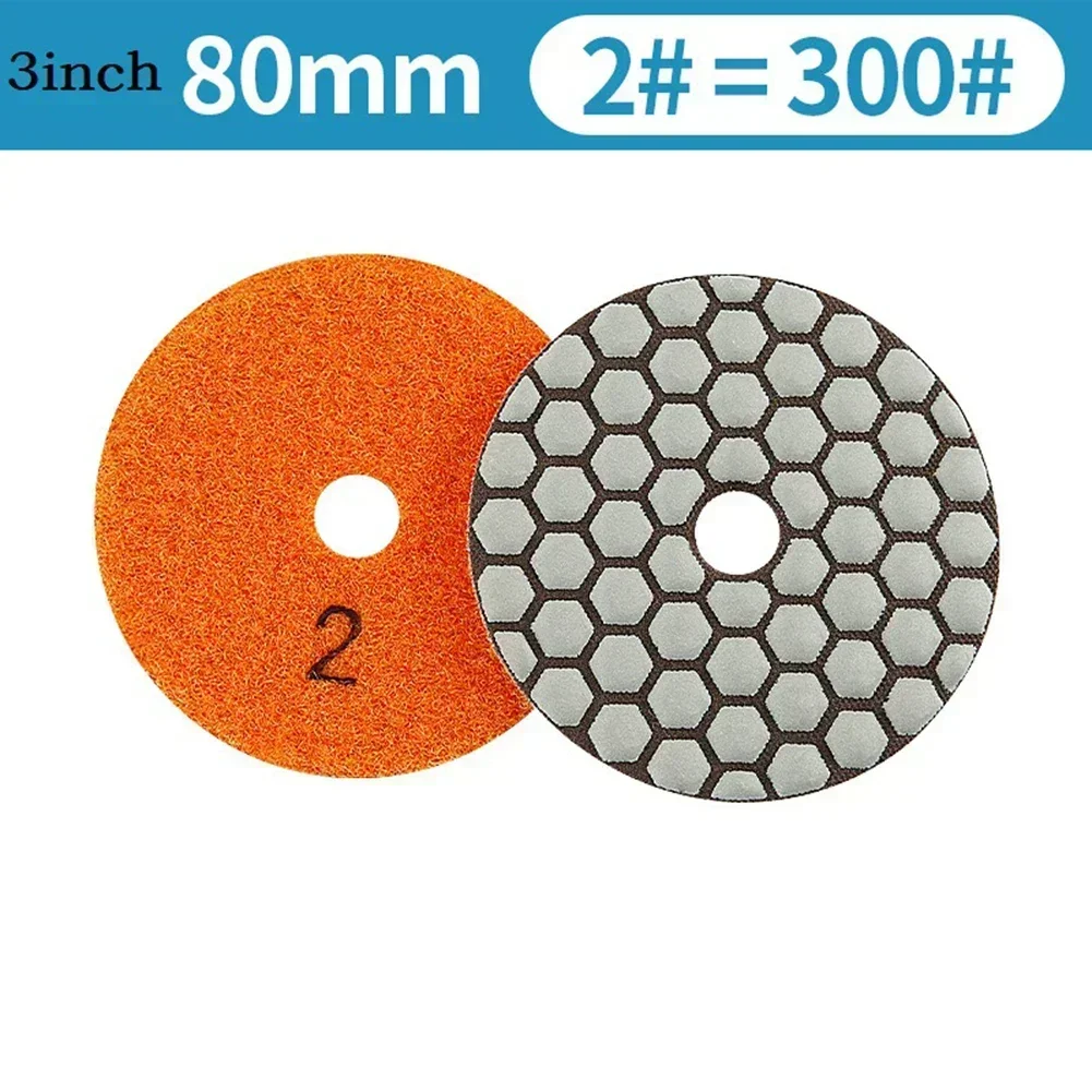 

3-дюймовая полировальная подушечка для сухого использования, гибкий шлифовальный диск, смоляная связь для шлифовки гранита, мрамора, камня, зернистость 50-3000