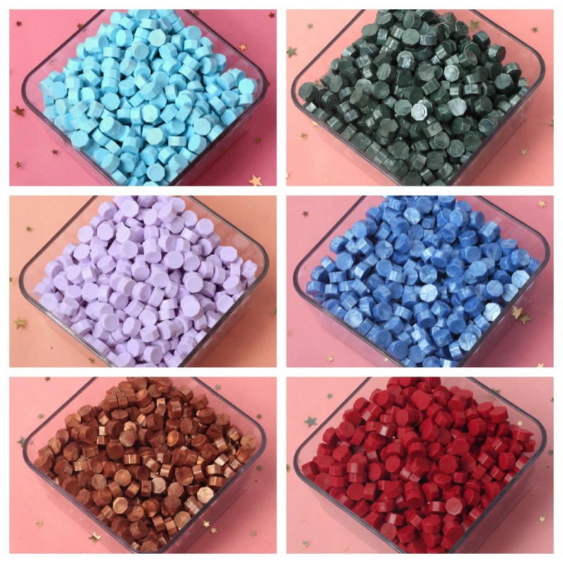 

500g Polygonal Pearlescent Lacquer Seal Wax Particles DIY Hand Account Invitation Letter Sealing Material