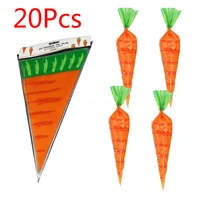 20pcs easter rabbits carrot candy bag food bags triangle baking goodies bags chocolate gift bag party decoration supplies