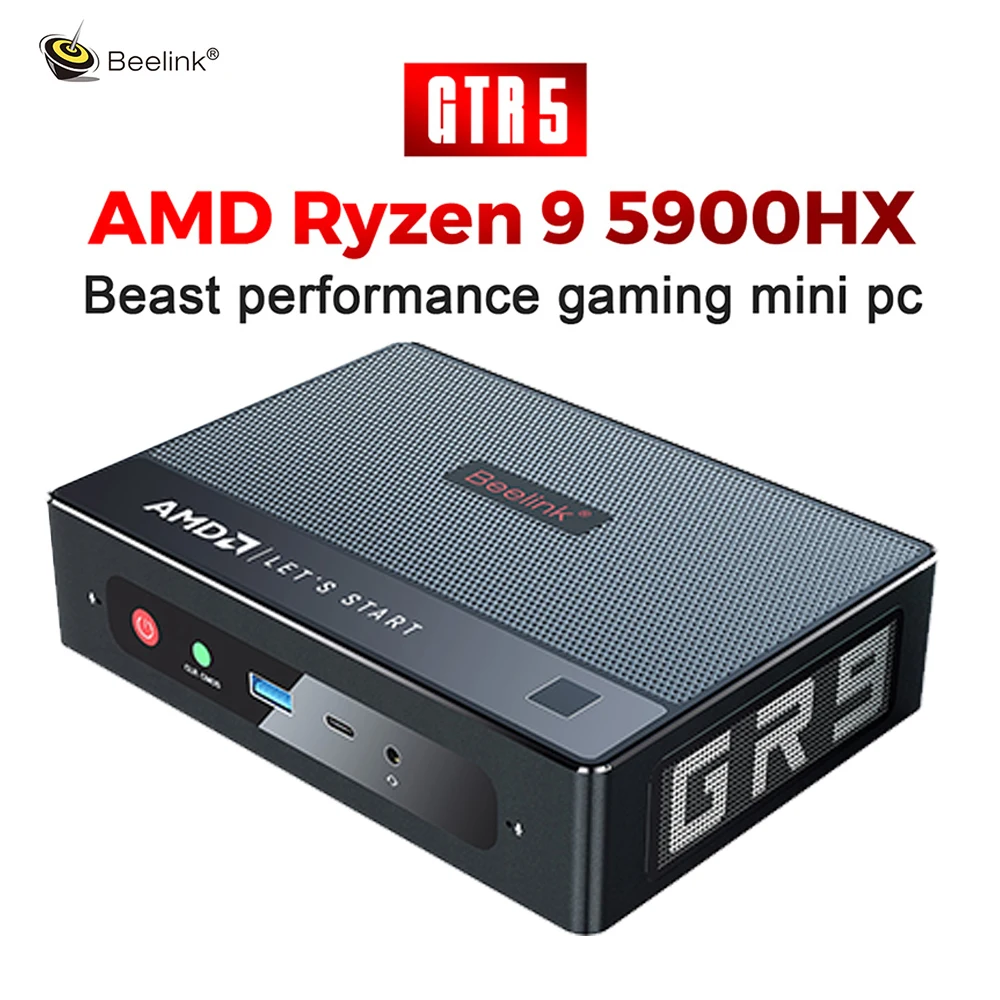  Beelink GTR5 MINI PC AMD Ryzen 9 5900HX Windows 11 MINI PC DDR4 32GB RAM 500GB SSD WIFI6 BT5.0 MINI PC Gamer PC Gamming Computer 