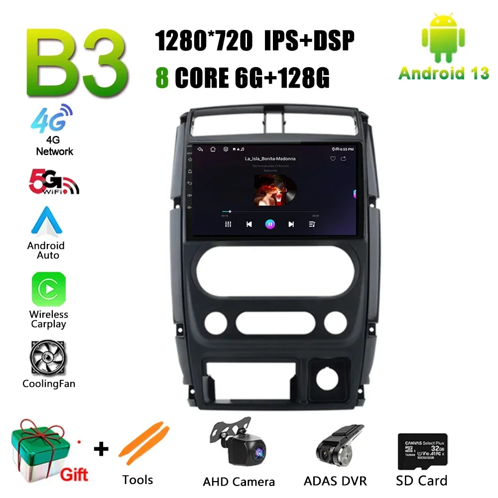 

Автомагнитола Android 15 для Suzuki Jimny 3 (2005-2019) с мультимедиа, навигацией 4G GPS, Carplay, стереоэкраном 2 DIN, для центральной консоли