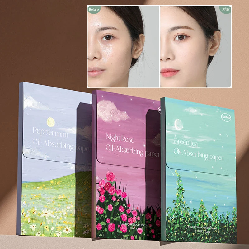 

300/400sheets Oil Blotting Sheet Face Oil Control Absorbing Film Blotting Paper Summer Face Oil Shrink Pore Face Cleaning Tool