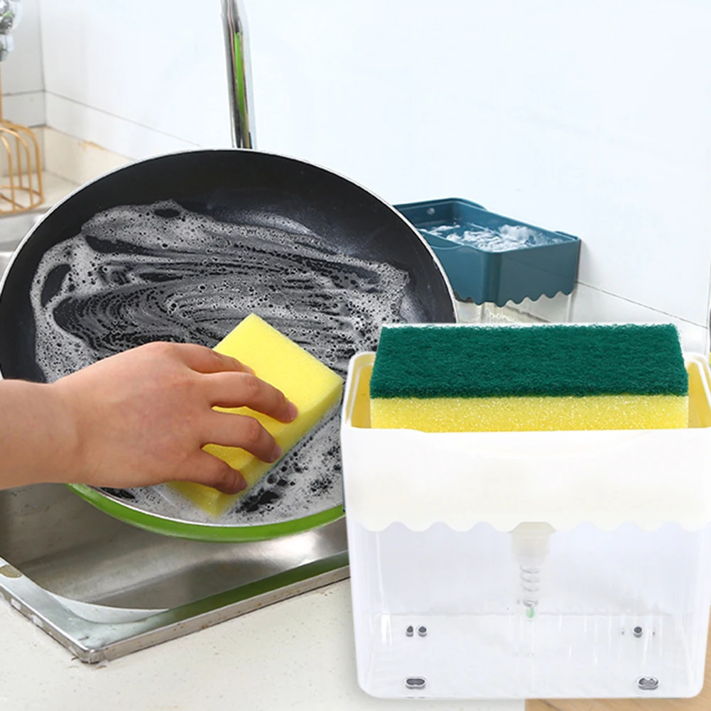 

Manual Press Soap Organizer Kitchen Tool Automatic Liquid Soap Dispenser Foam Sponge Soap Pump for Home School Restaurant