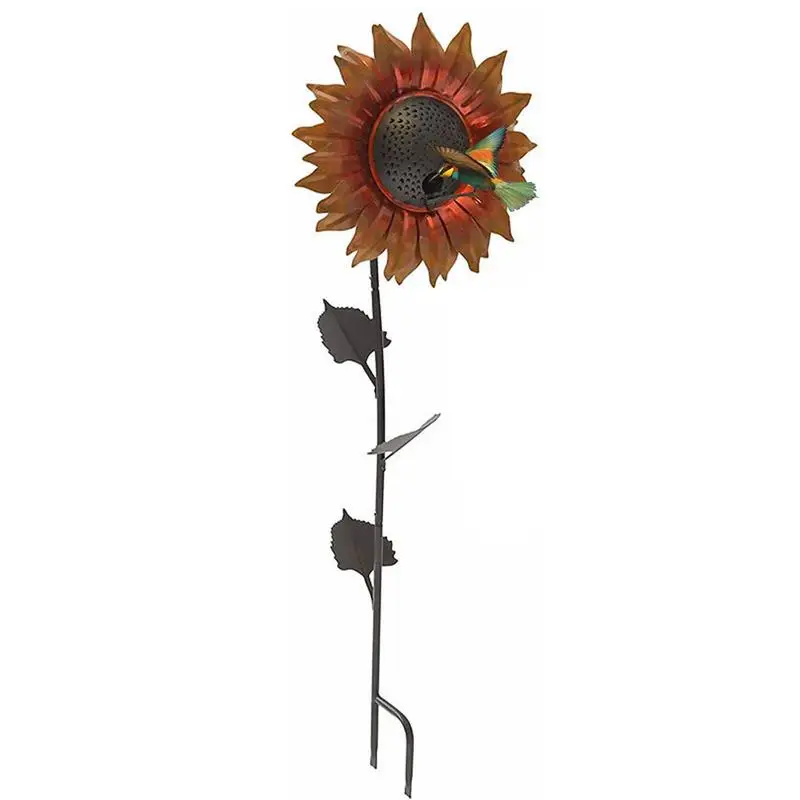 

Sunflower Birdfeeder Outdoor Bird Bath Feeding Tray Squirrel Proof Flower Wild Bird Feeder Stake Decor Beautiful Standing Feeder