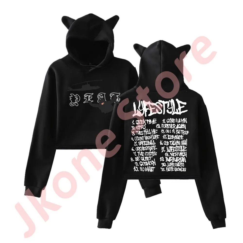 Yeat Lyfestyle Tracklist Merch пуловер женская толстовка с кошачьими ушками топ длинными