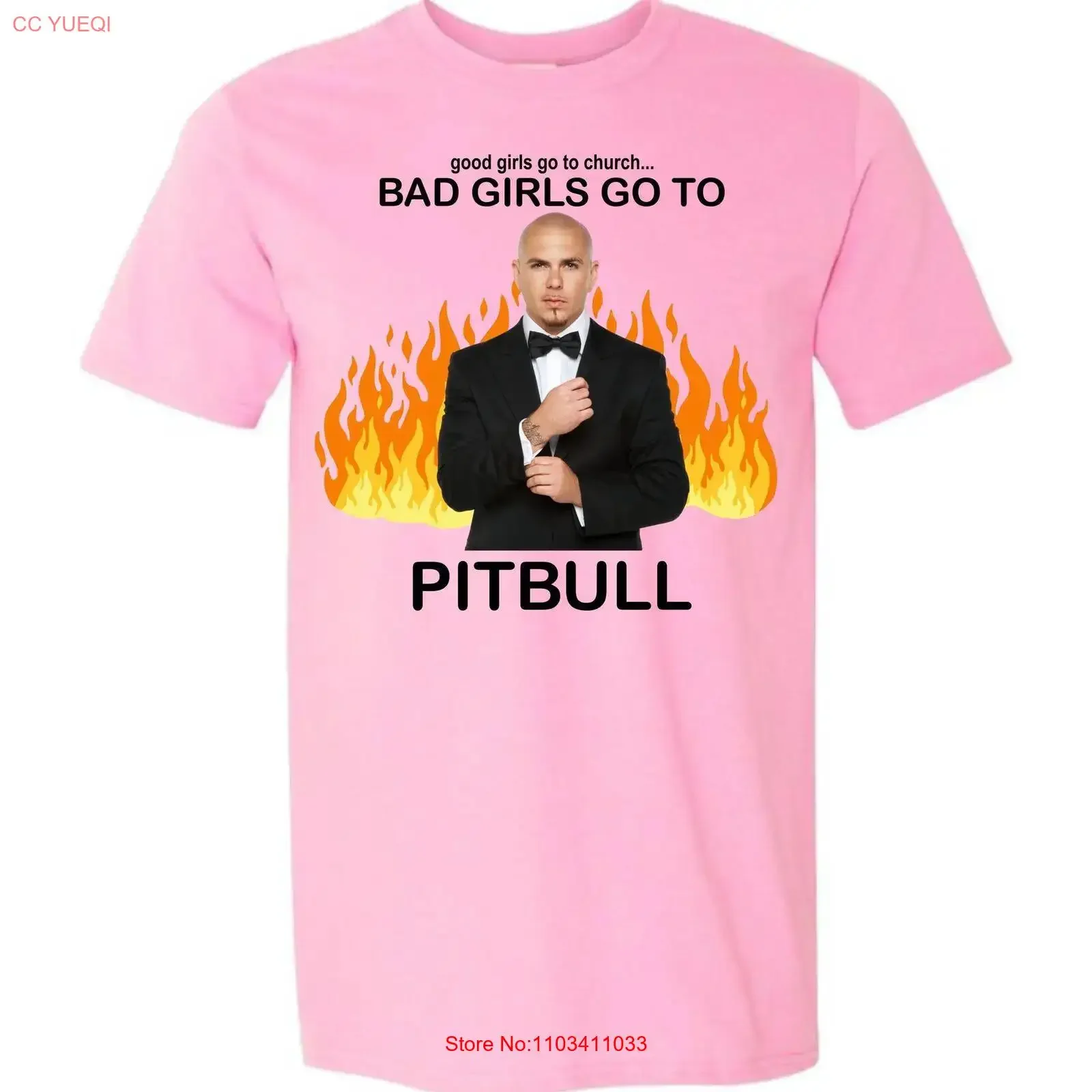Фото Футболка для взрослых Bad Girls Go To Pitbull, забавный мем Mr. Worldwide, новая винтажная футболка с эффектом потертости, дышащая, повседневная, унисекс, уличная одежда №1