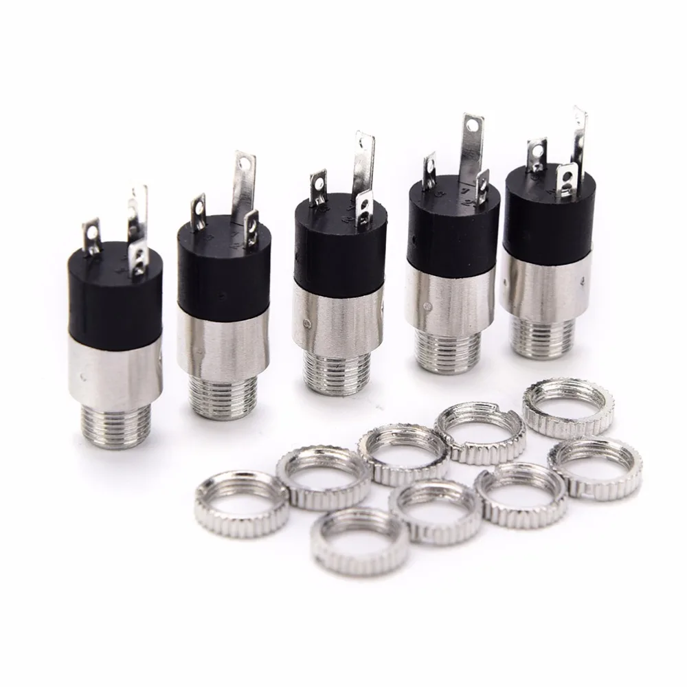 

5PCS PJ392 3.5MM Stereo Female Sockect Jack with Screw 3.5 Audio Headphone Connector PJ-392 Cylindrical Socket