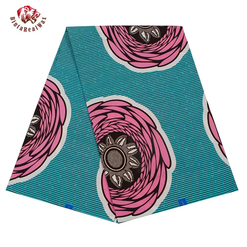 

2019 Fashion High Quality new soft Cotton Wax bintareal Fabric Wax African Fabric Batik Fabrics for Africa Clothing 40fs1303