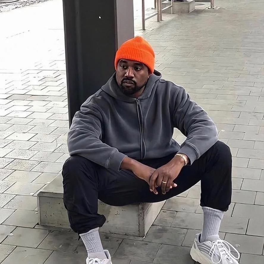 

Толстовка Kanye West из плотной ткани, однотонная свободная Серая кофта с капюшоном на 6 молниях для мужчин и женщин, y2k, 1:1
