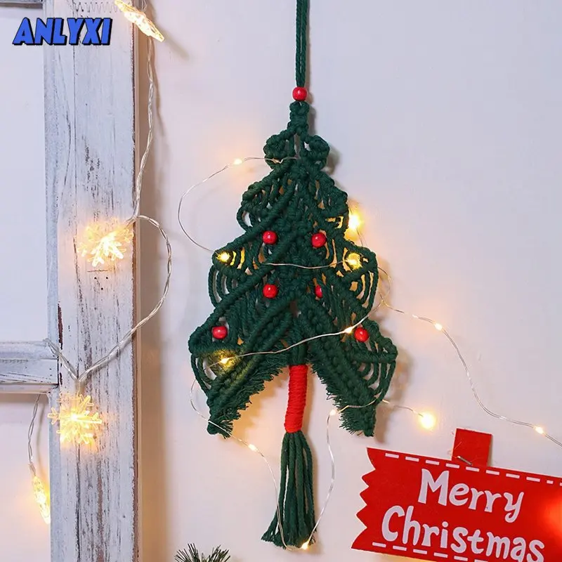 

Макраме Рождественская елка Настенный Гобелен Ручной Работы Бохо украшение богемный Декор для гостиной детский подарок Новогодний