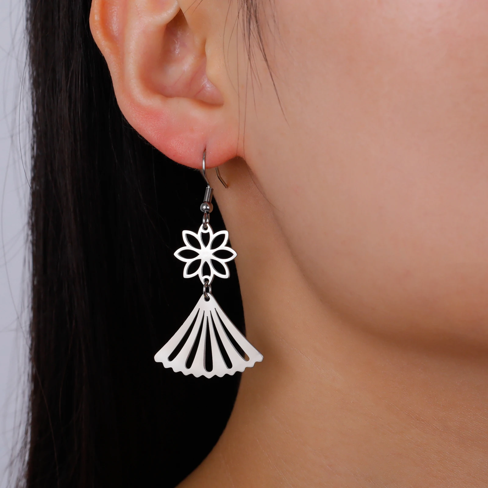 Skyrim Богемные серьги-подвески в форме цветка женские серьги из нержавеющей стали