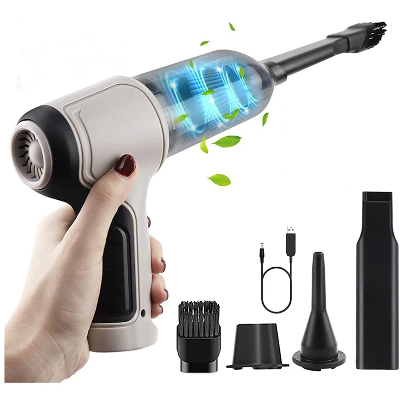 

3-In-1 Computer Vacuum Air Blower Handheld Portable Air Duster Rechargeable Car Vacuum Cleaner Cyclonic Suction Vaccum Cleaner