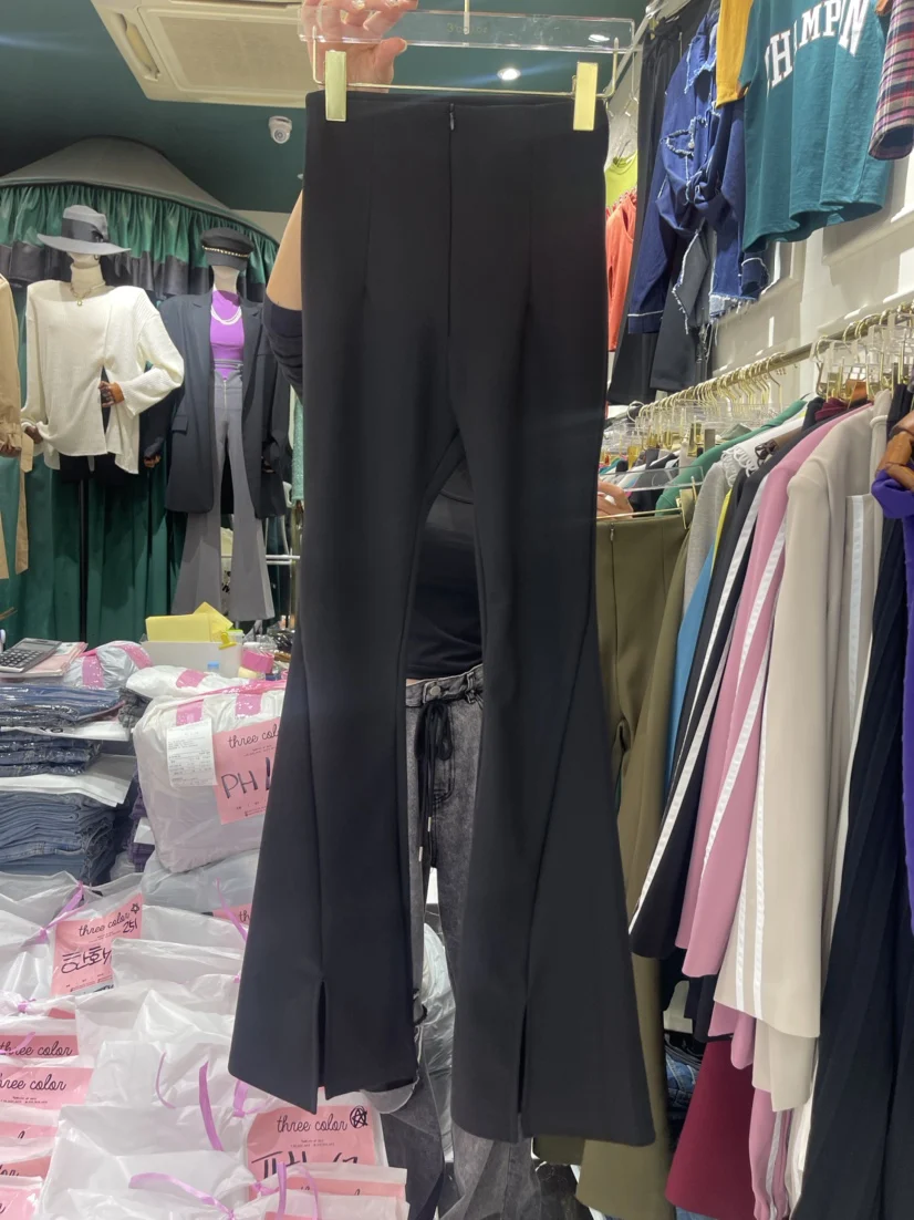 

VANOVICH Korean Style Women's Spring New Fashion High Waist Zipper Patchwork Pants Casual Solid Color Temperament Flare Pants