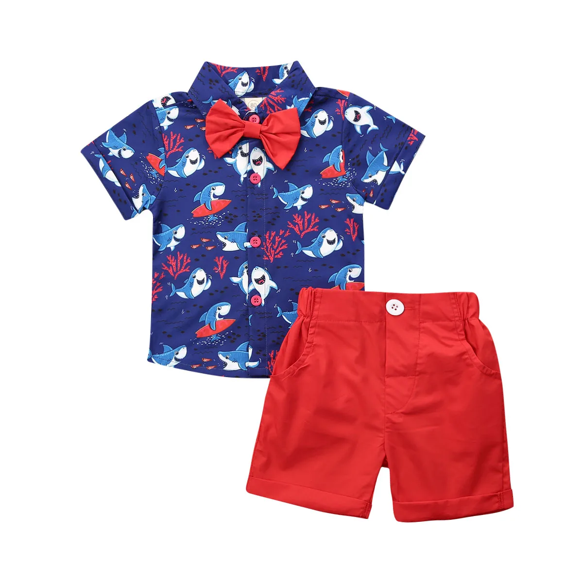 

Citgeett Summer Newborn Kid Baby Boys Summer Tops T-shirt Animal Shark Pants LHT015