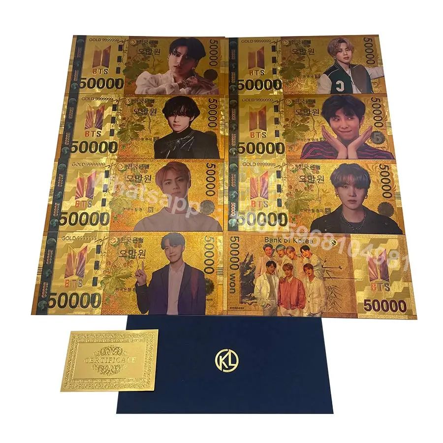 7 шт./комплект, золотые музыкальные повязки для банкнот