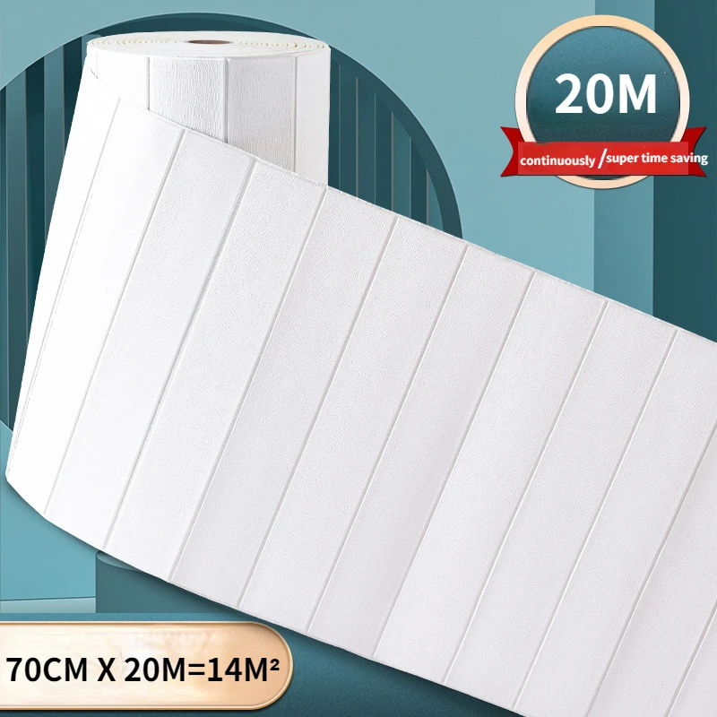 

20/10 м рулон непрерывной 3D наклейки на стену, водонепроницаемые самоклеящиеся обои для свадебной комнаты, спальни, домашний декор, наклейки