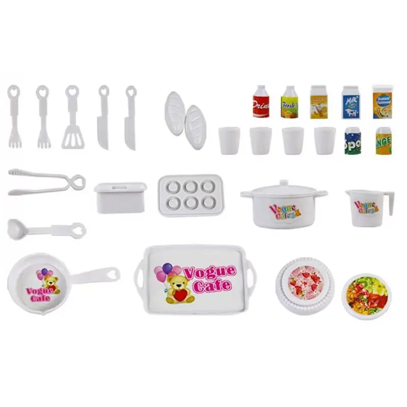 

25 Items/Lot Miniature Kids Toys Kitchen Toy Tools Kits Mini Foods For Barbie DIY Game Best Christmas Birthday Present Gift Girl
