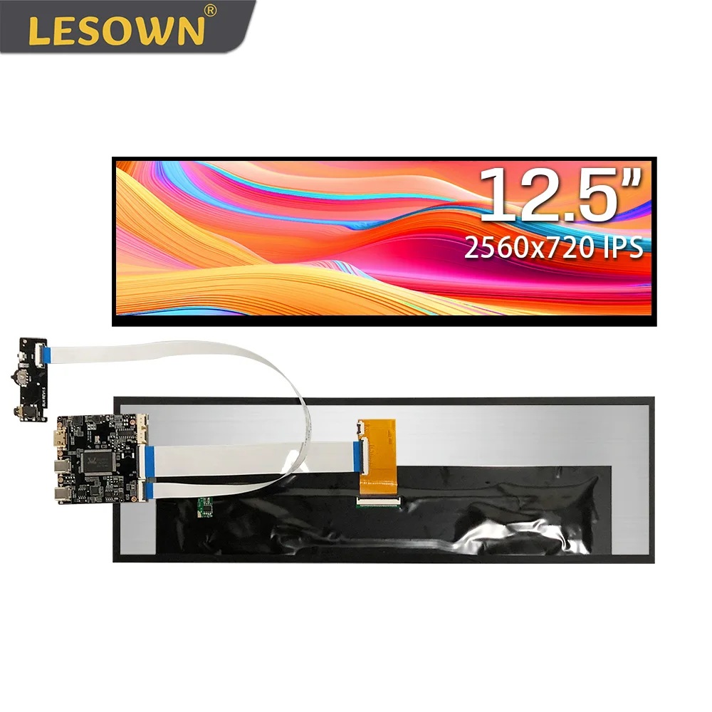 LESOWN 2 5 K 2560x720 тянущийся сенсорный монитор 14 дюйма HDMI Тип C Дисплей для ПК игровой