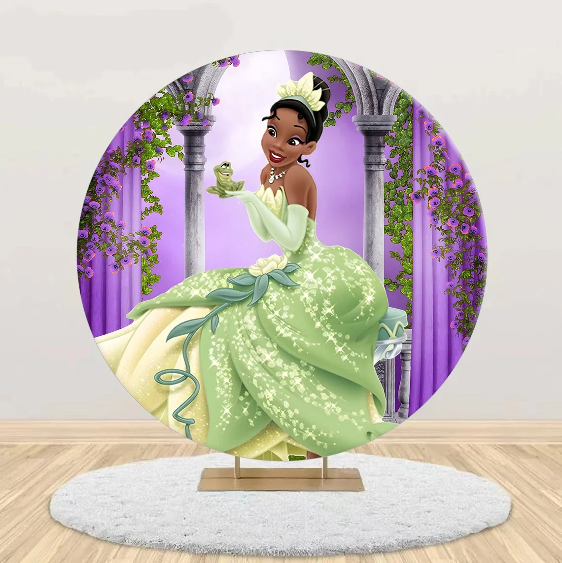 Принцесса Тиана с лягушкой круглый фон чехол для детского душа фотография день