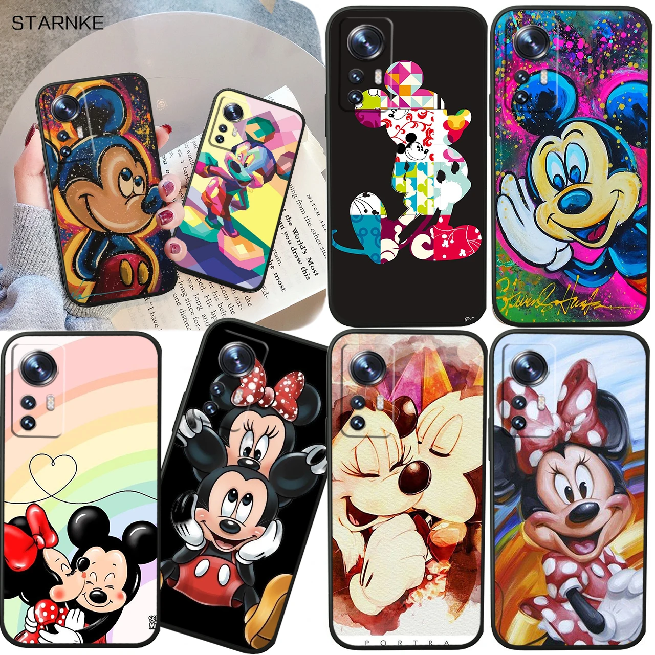 

Disney Minnie Cute For Xiaomi Mi 13 12T 11X 10T Note 10 Ultra Pro Lite 5G Soft Silicone Black Phone Case