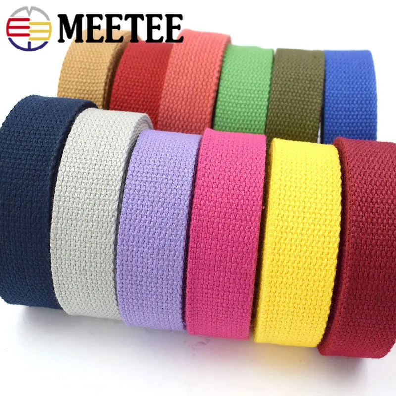 10Meters 20-50mm 1.3mm Thick Canvas Cotton Webbing Tape Decor Backpack Strap Band Clothes Ribbon DIY Garment Sewing Accessories