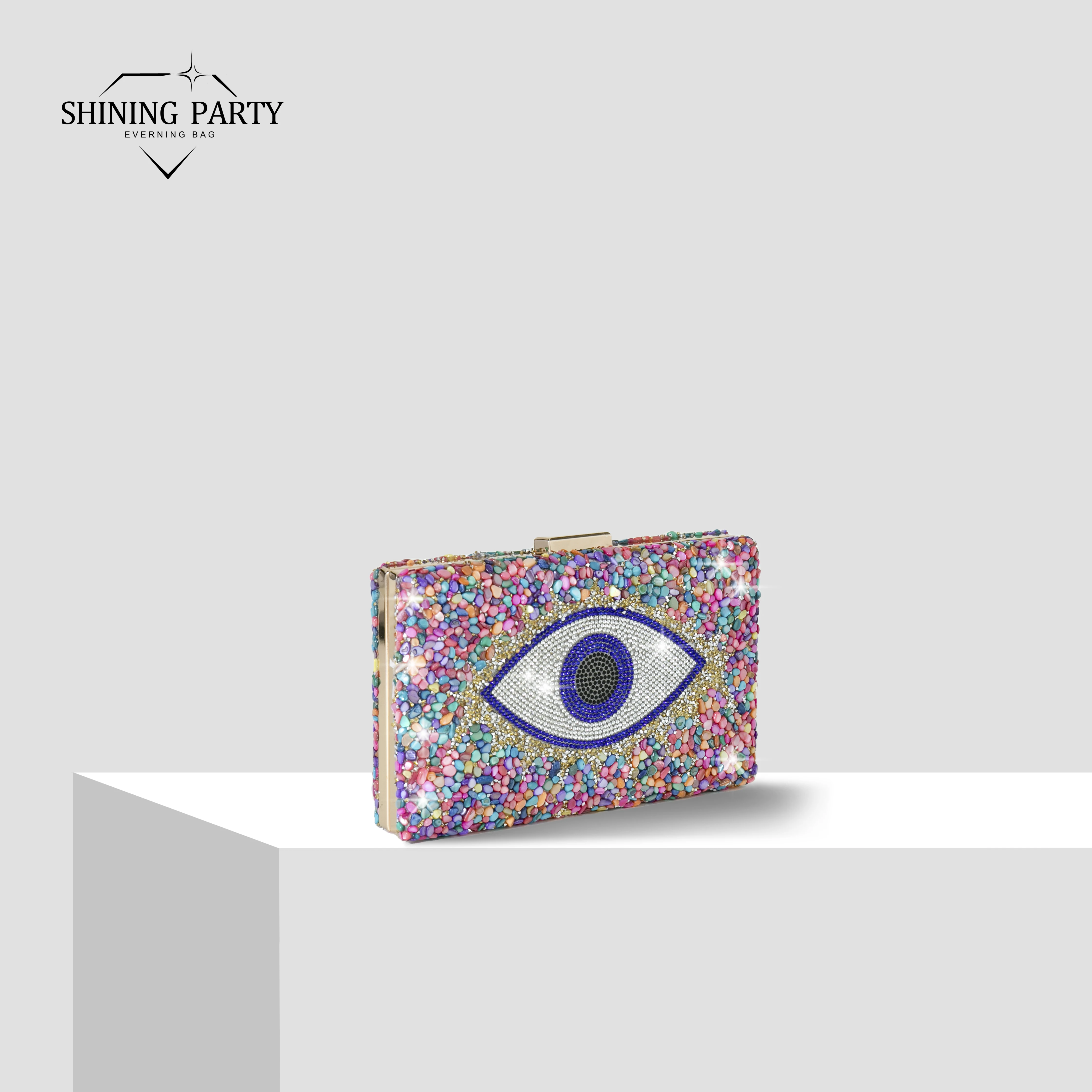 Акриловые вечерние сумки нового дизайна многоцветная Сумочка с блестками клатч