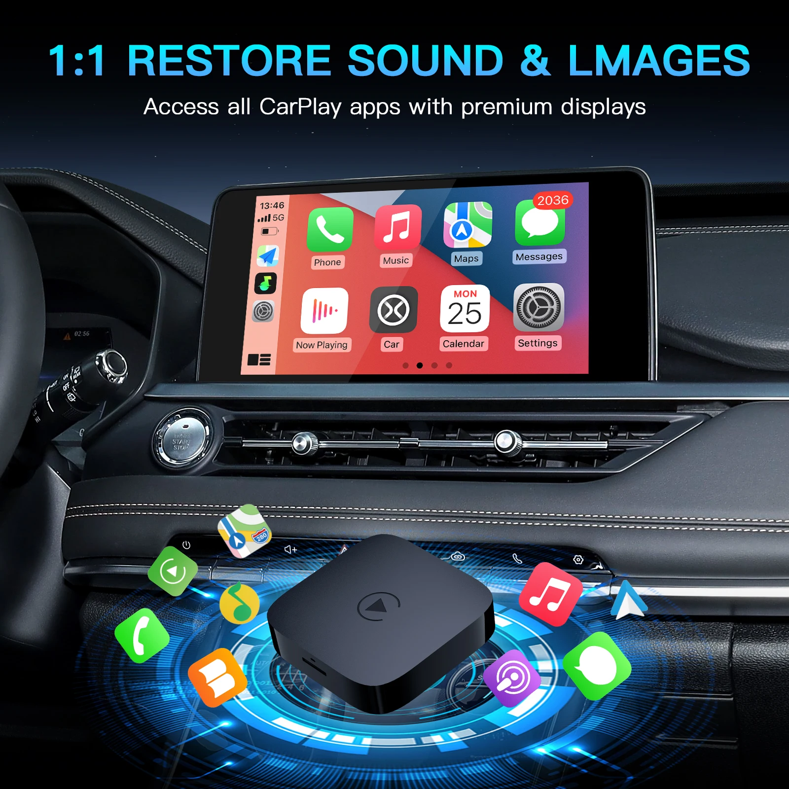 Фото Jetour X70 X90 X95 Dashing Проводной carbitlink Phonelink EasyConnection to Wireless carplay smart box Android автоадаптер автомобильное воспроизведение №4