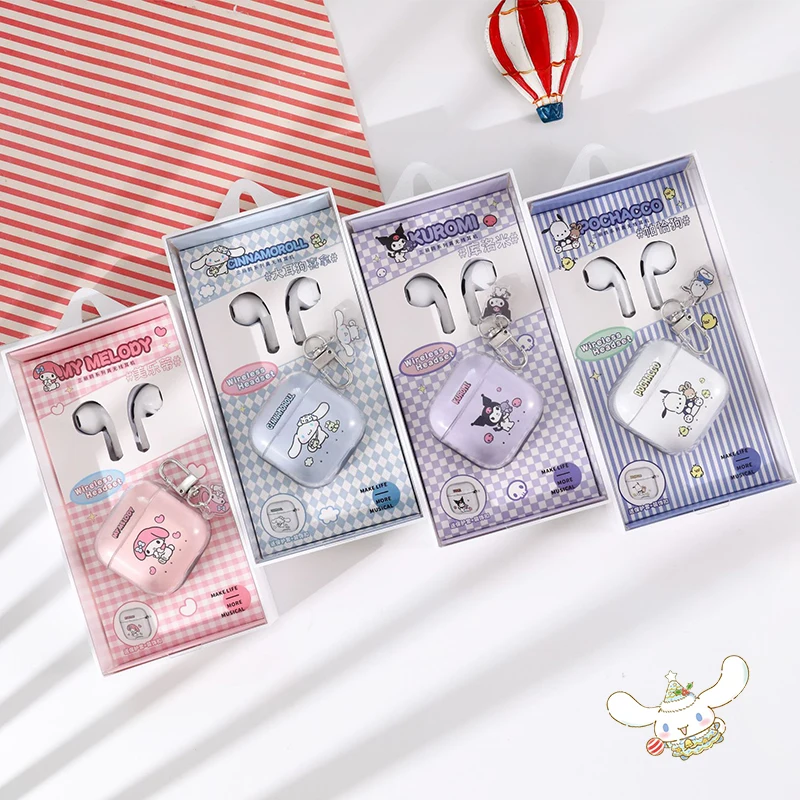 

Sanrio Kuromi Cinnamoroll Earphone Wireless Bluetooth 5.0 Earbuds Headsets Kawaii Smart Noise HD In-ear for Sport Gaming Gifts