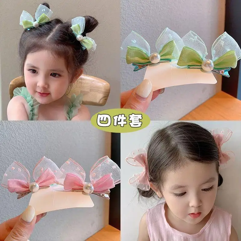 

Korean Version Pearl Three-dimensional Bow Rabbit Ear Baby Clip Small Fresh Seersucker Children's Hair Clip Cute Headwear