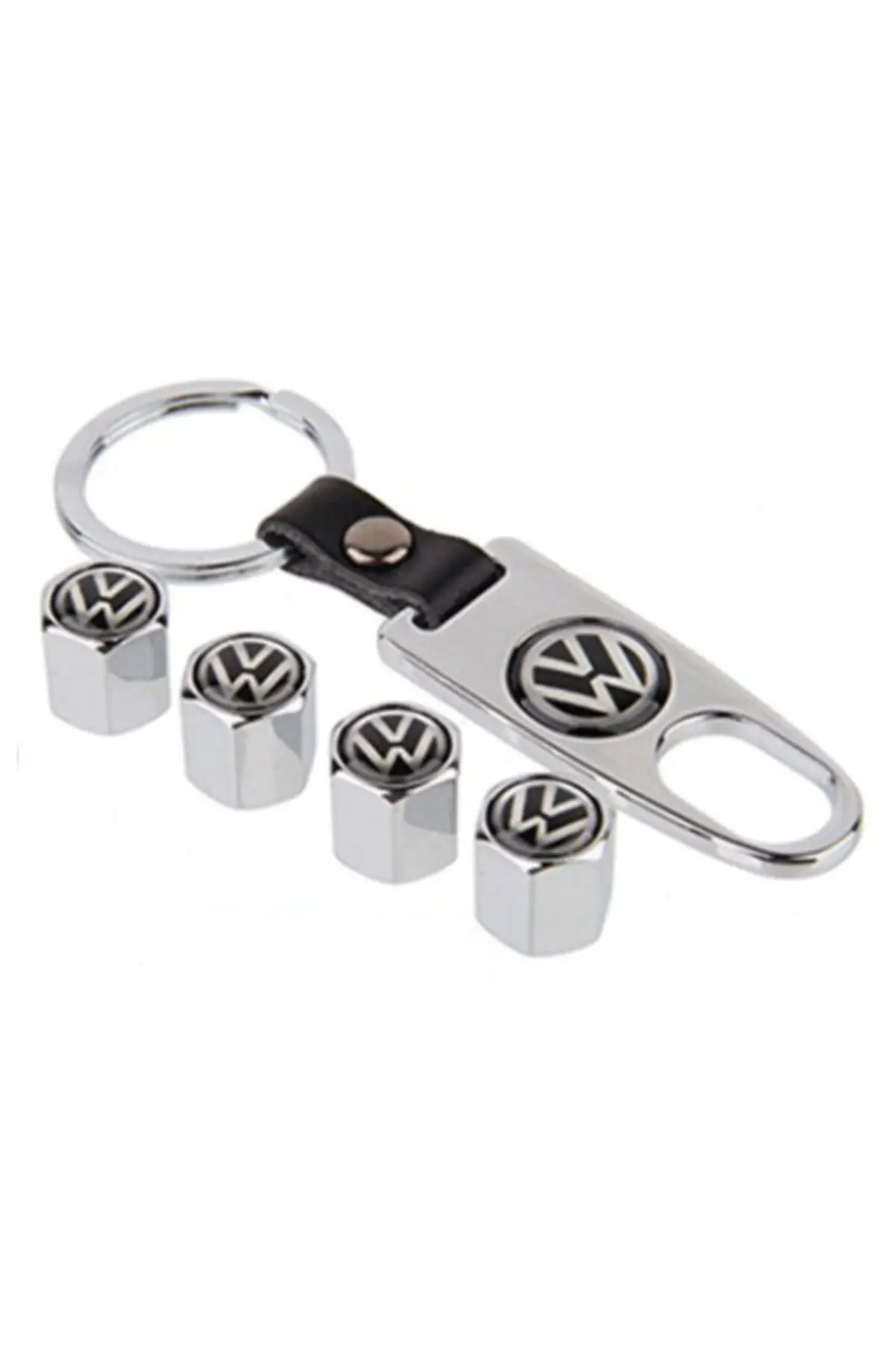 

GARDENAUTO Volkswagen Passat B8 After 2015 Metal Valve Cap And Key Chain Set Chrome Color
