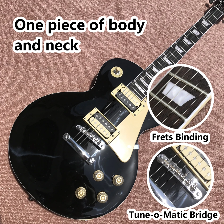 

Black LP Standard Electric Guitar, Ebony Fingerboard, Frets Binding, Tune-o-Matic Bridge, Chrome Hardware, Free Shipping