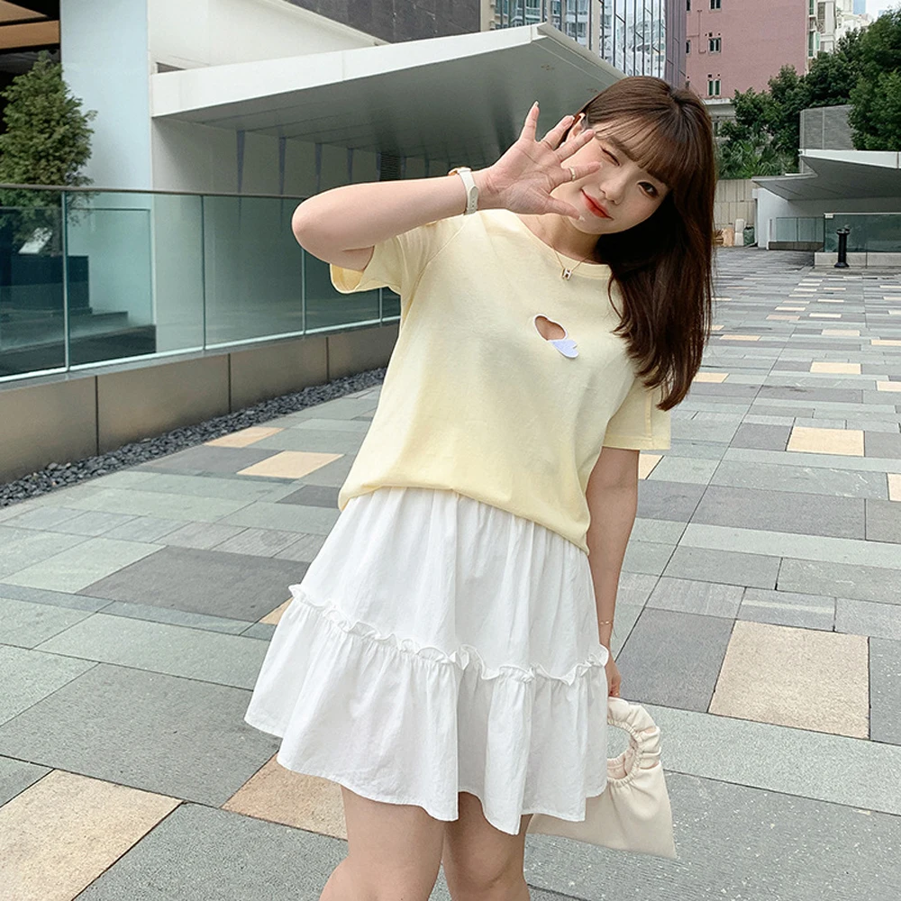 Женская футболка в уличном стиле черная белая или серая короткая Корейском