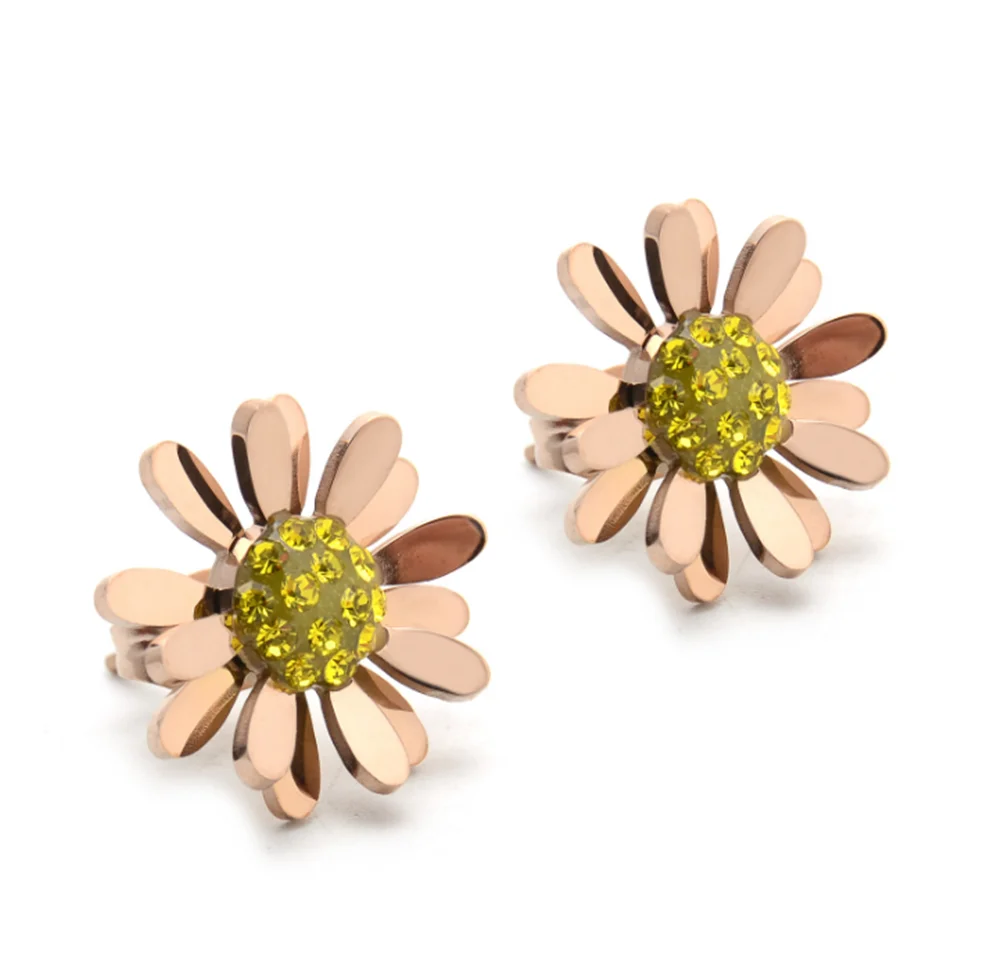 

316L Stainless Steel Simple Small Daisy Flower Titanium Steel Earrings Small Fresh Temperament Fashion JewelryNot Fade