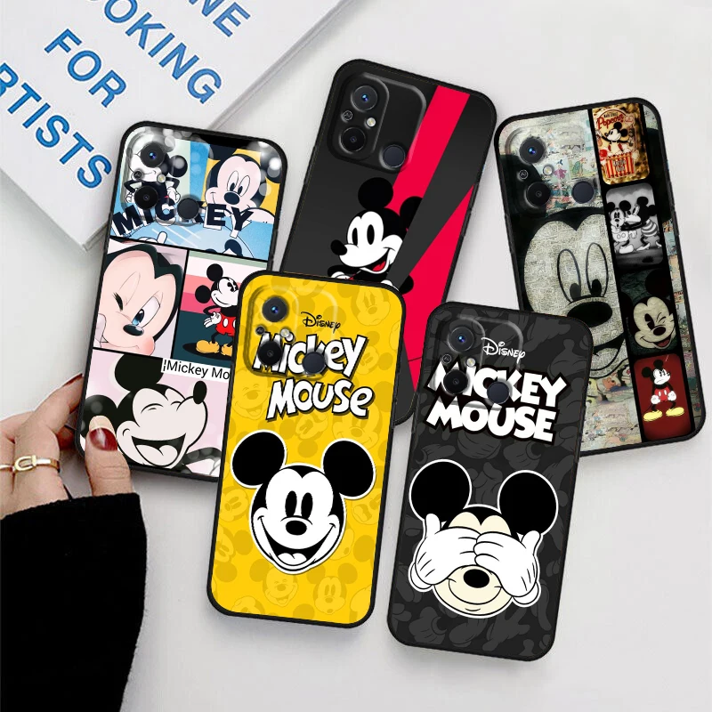 

Mickey Disney Fashion For Xiaomi Redmi 12C 11 A1 Plus 10 10X 9T 9C 9C 8 7 6 4G 5G Silicone TPU Soft Black Phone Case Coque Capa