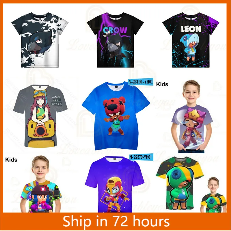 

Browings T Shirt WEREWOLF LEON and Star, Carl Shoot Game T-shirt Clothing Fashion Children Crow Kids Leon Child Tops Boys Girls