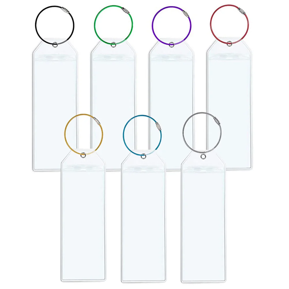 

7pcs Portable Luggage Tags Pvc Case Baggage Tags Travel Baggage ID Labels Name Tags