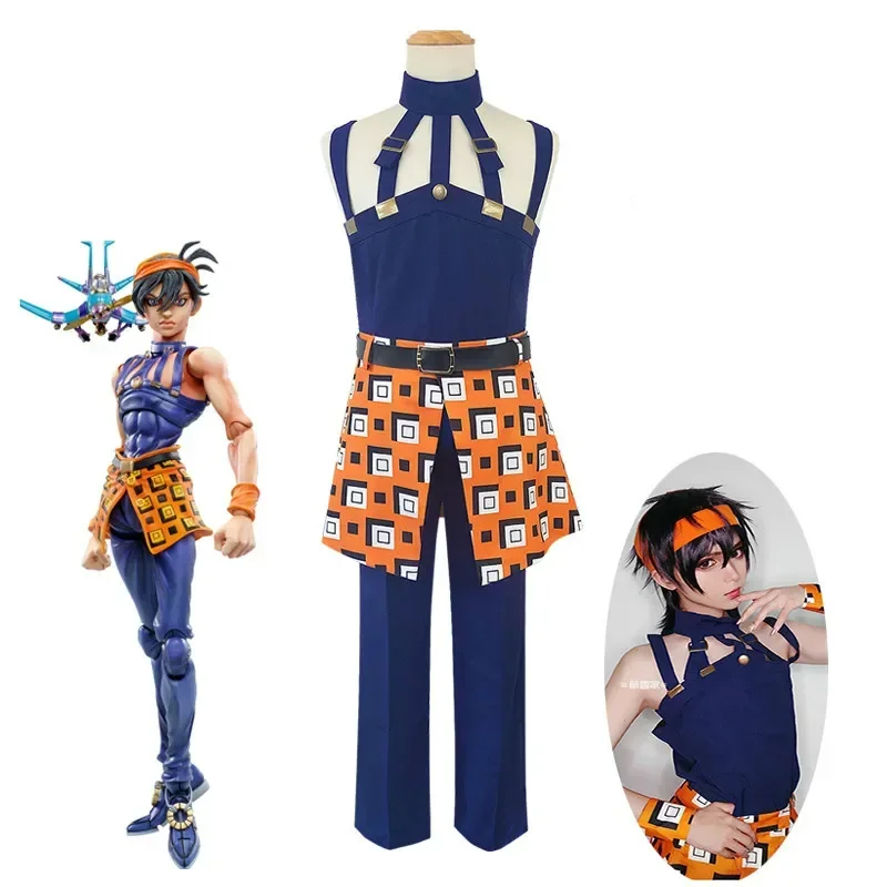JoJo's Bizarre Adventure Game Аниме Мультфильм Cos Ghirga Narancia Хэллоуин Косплей Мужчина Женщина