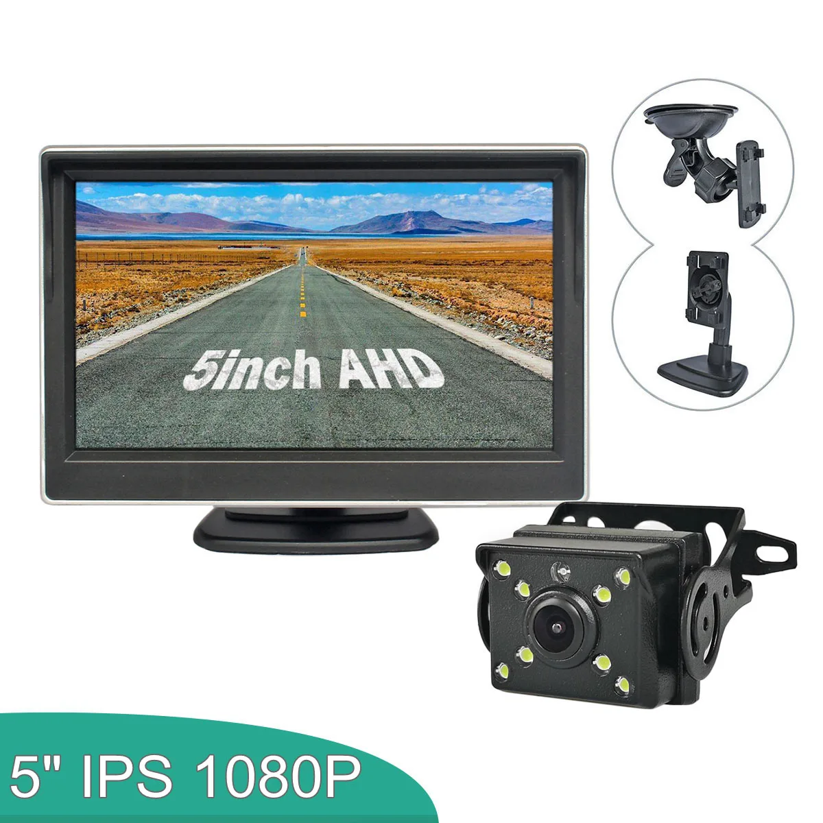 

DIYKIT 5inch IPS AHD Car Monitor 1920*1080P HD LED Night Vision Backup Camera Vehicle Reverse for Bus Truck RV