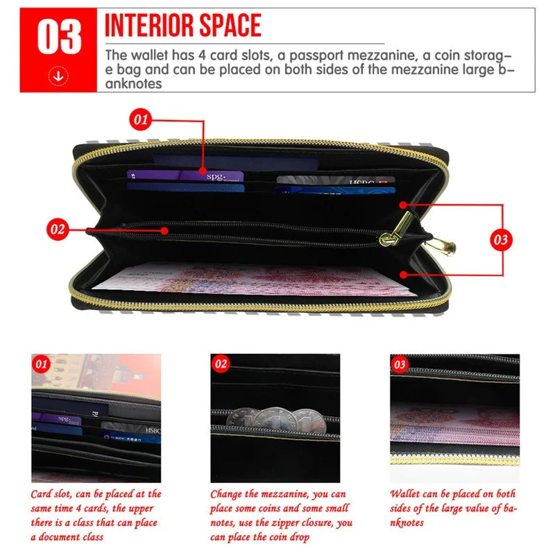 Animated Bookshelf Pattern Long Wallet High Quality Zipper Purse Lightweight Interior Slot Pock Unisex Swanky Clutch Bag Outdoor