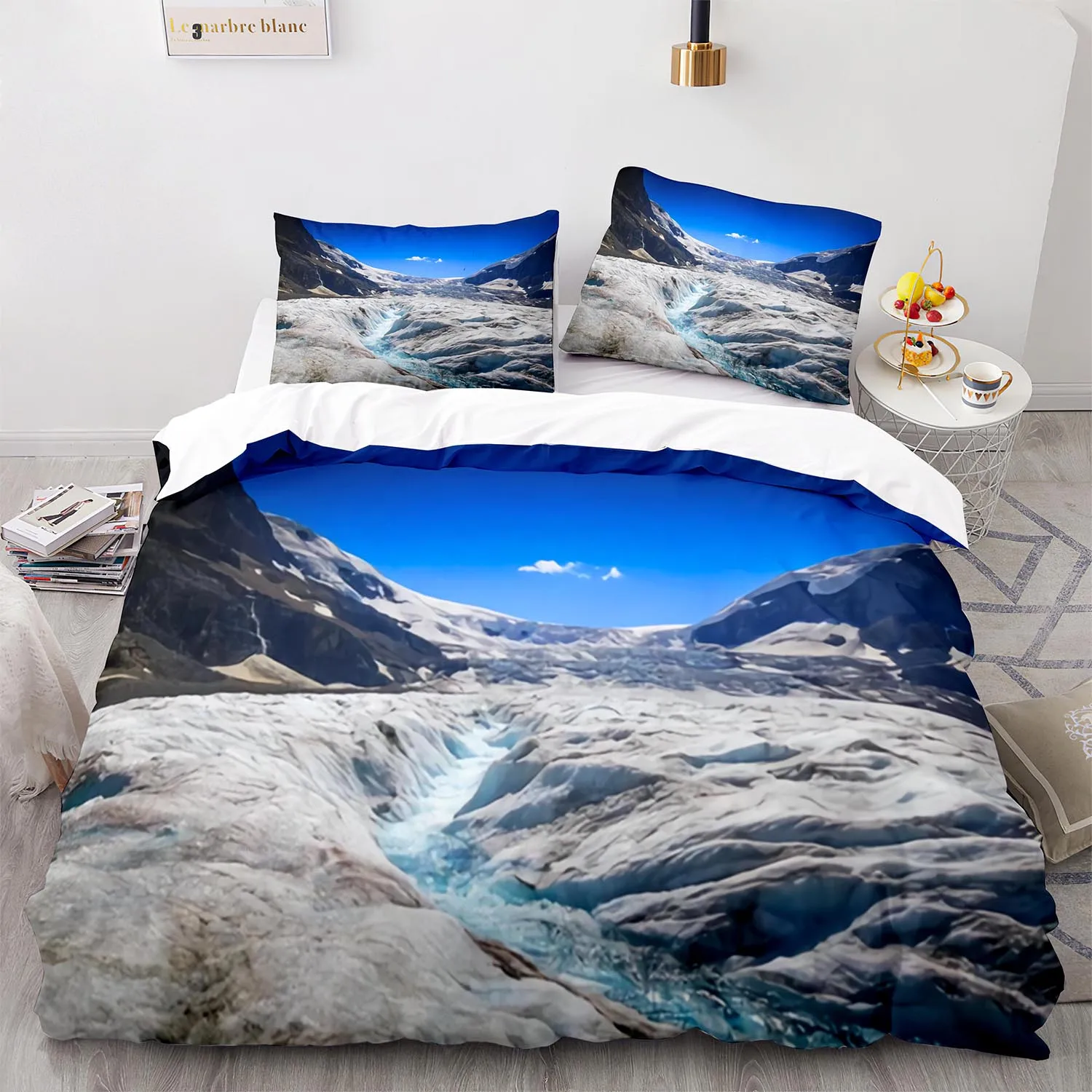 

Twin Full Queen King Size Antarctic landscape Bed Set Aldult Kid glacier Bedding Set Single Bedroom Duvetcover Sets 3D Print 015
