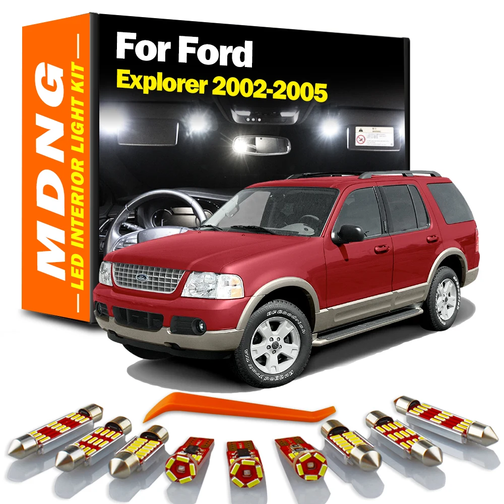 

MDNG 15 шт. Canbus для Ford Explorer 2002 2003 2004, автомобильные аксессуары, интерьер, чтение карты, купол, лампы, комплект Canbus