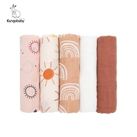 60x60cm 5 pcspack kangobaby multi functional muslin cloth baby burp scarf bib face towel