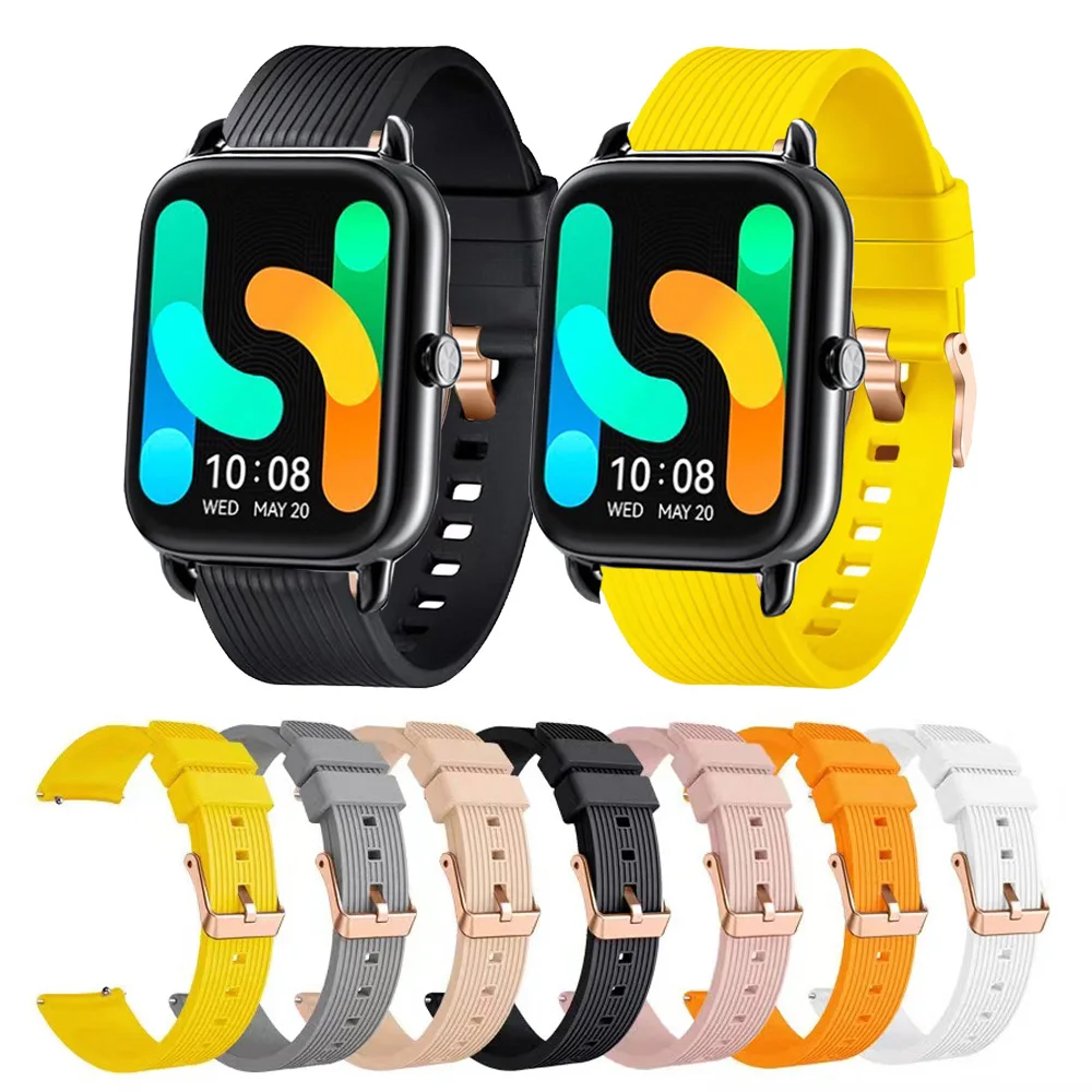 

20mm Bracelet For Haylou RS4 Plus Smart Watch Sport Silicone Replace Band For Haylou RS4/LS02/Realme Watch/DIZO Watch 2 Strap