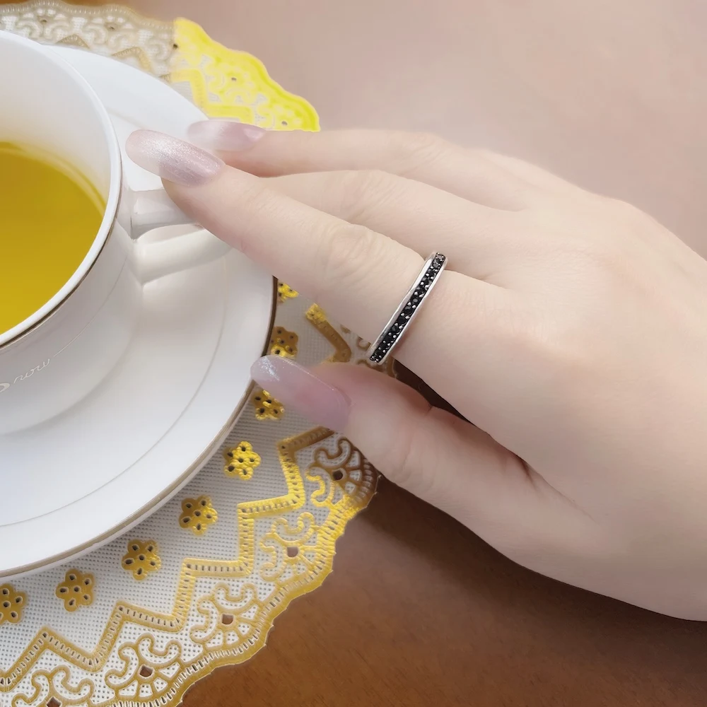 Однорядное черное кольцо модные ювелирные украшения для женщин в европейском