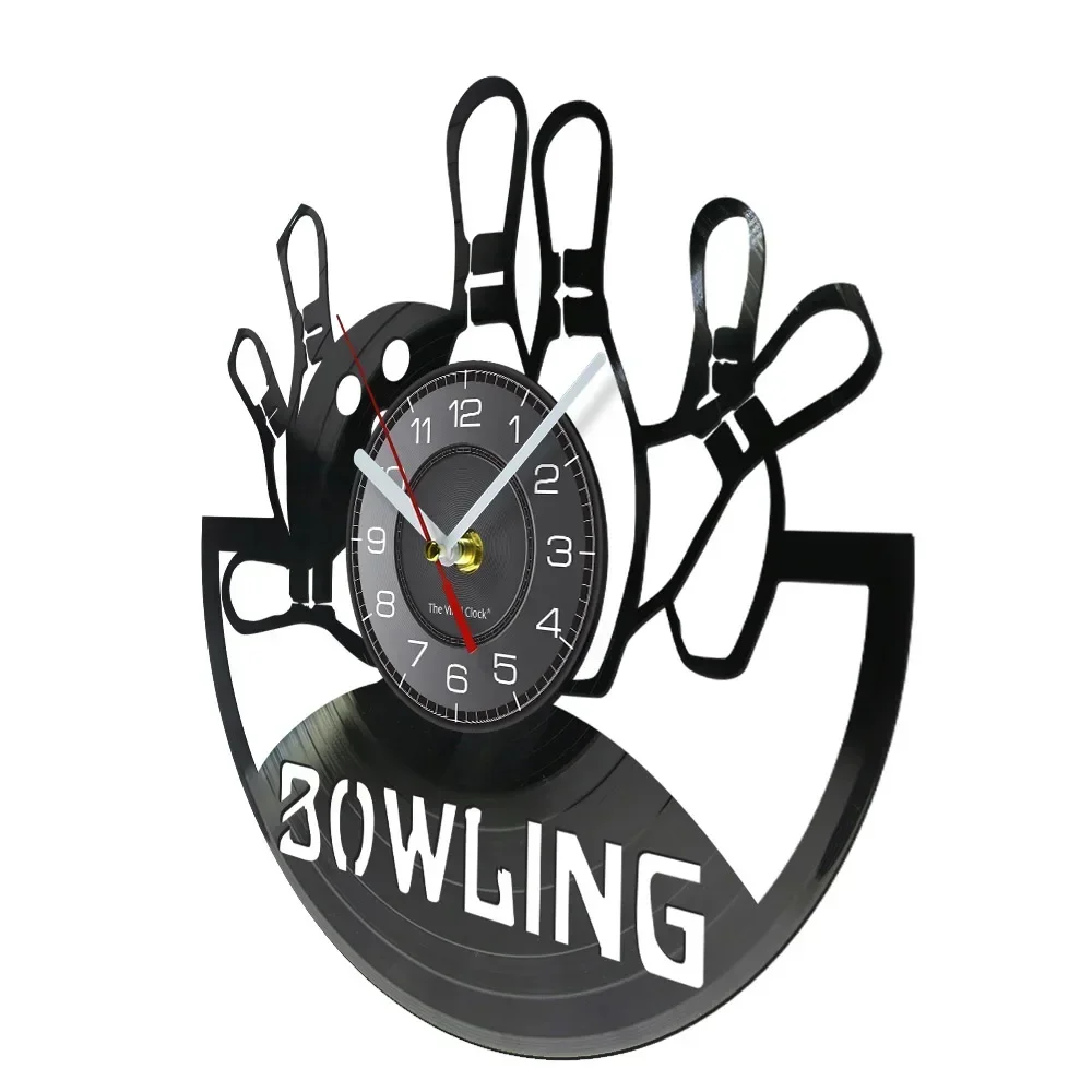 Настенные часы в стиле боулинга с виниловой пластиной спортивные украшения для