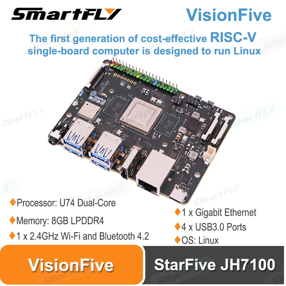

StarFive VisionFive 8GB Single-board Computer with RISC-V support Fedora Linux AI Deep learning