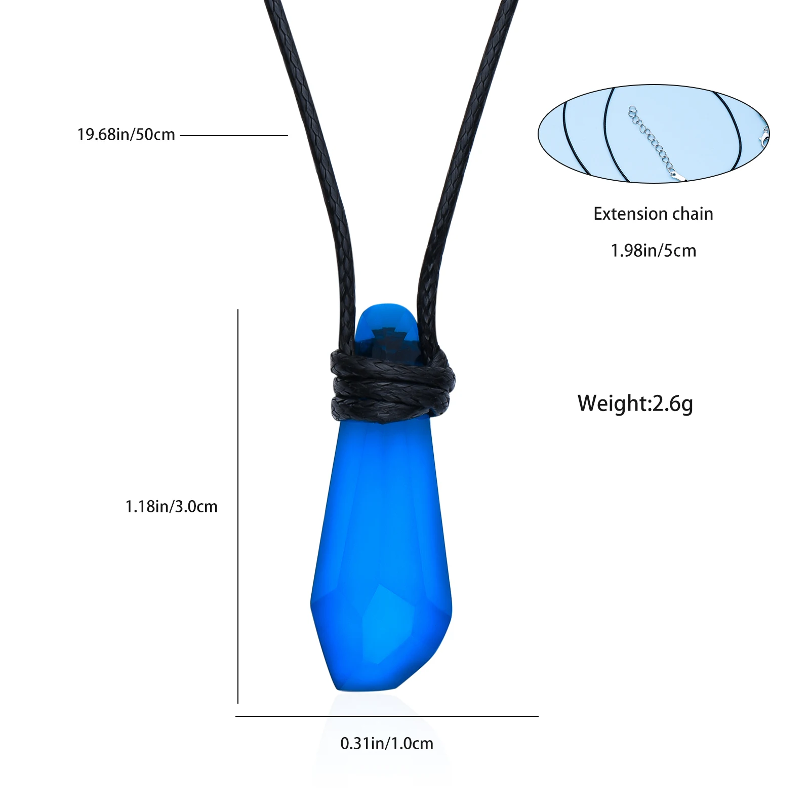 H2o Mermaid Blue Crystal Necklace Beauty Geometric Girly Pendant Rope Chain Necklaces Jewelry for Women Birthday Gifts