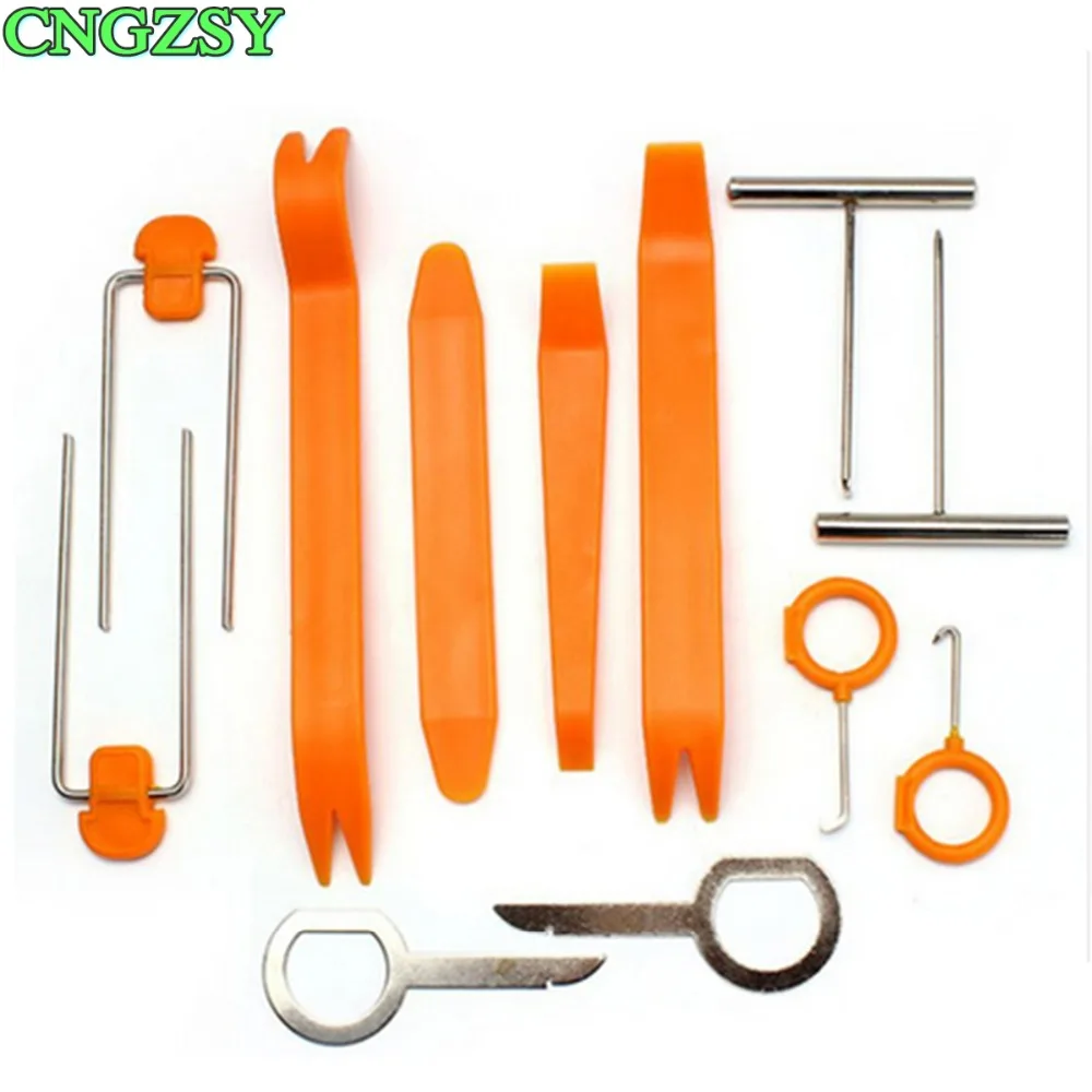 

12pcs Plastic Car Panel Remove Kits Auto Radio Door Clip Trim Dash Audio Removal Installer Pry Repairing Vehicle Dash Tools K01